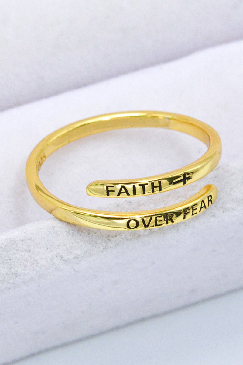 FAITH OVER FEAR Bypass Ring - Carbone&