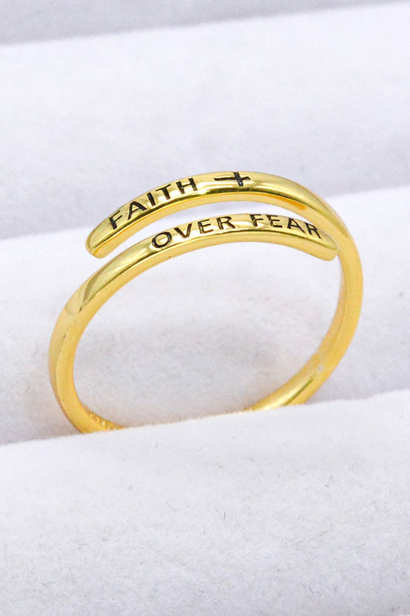 FAITH OVER FEAR Bypass Ring - Carbone&