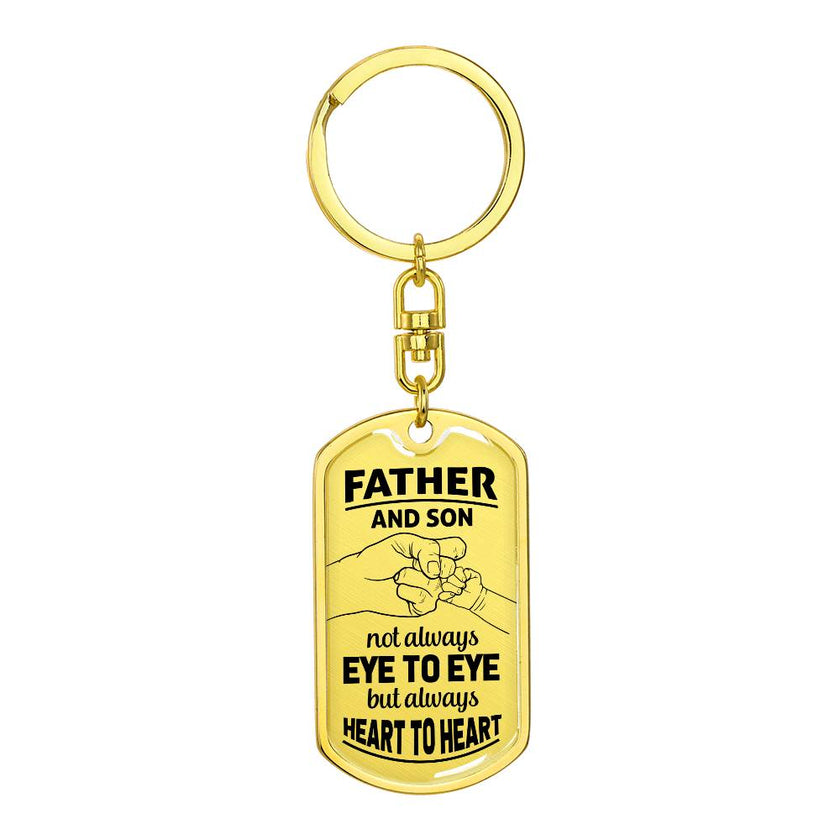 Father and Son Not Always Eye to Eye but Always Heart to Heart -Dog Tag - Carbone's Marketplace