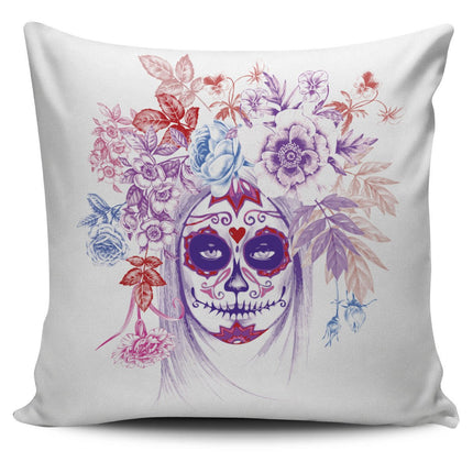 Floral Calavera Pillow Cover - Carbone's Marketplace