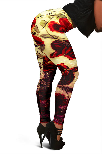 Floral Embosses: Roses 03 Leggings - Carbone's Marketplace