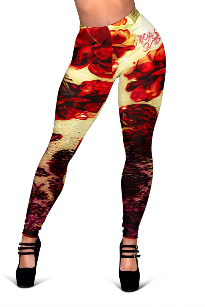 Floral Embosses: Roses 03 Leggings - Carbone's Marketplace