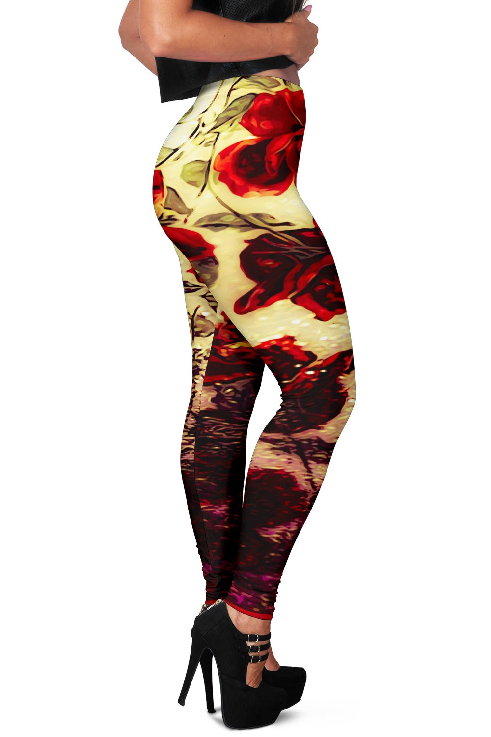 Floral Embosses: Roses 03 Leggings - Carbone's Marketplace