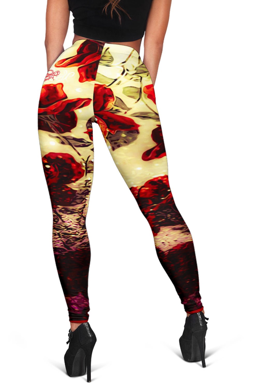 Floral Embosses: Roses 03 Leggings - Carbone's Marketplace