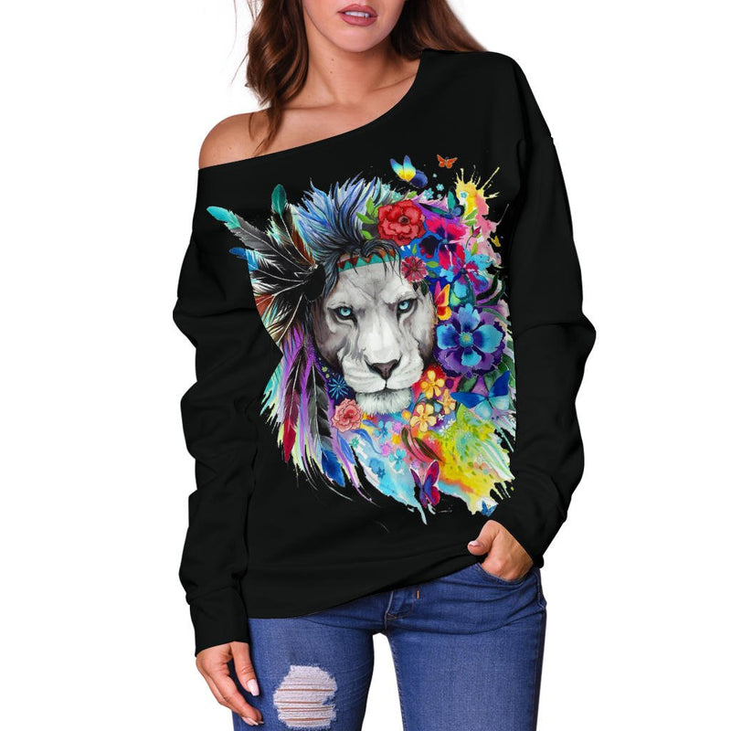 Floral Feather Lion (Black) - Women&