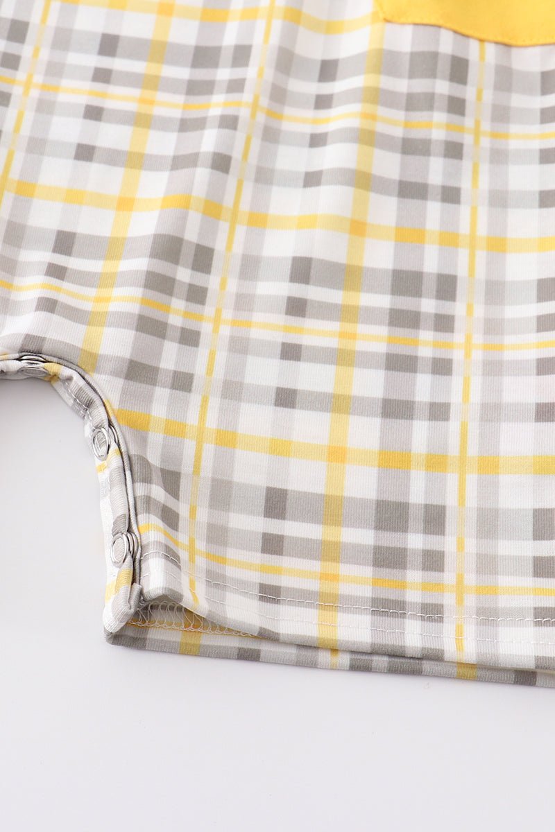 Floral print bee embroidery plaid boy jonjon - Carbone's Marketplace