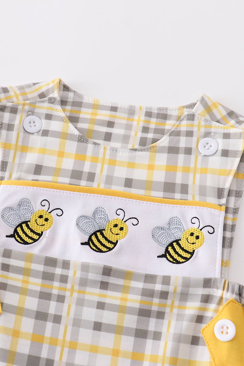 Floral print bee embroidery plaid boy jonjon - Carbone's Marketplace
