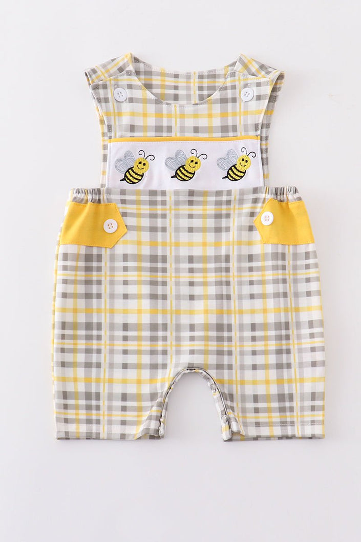 Floral print bee embroidery plaid boy jonjon - Carbone's Marketplace