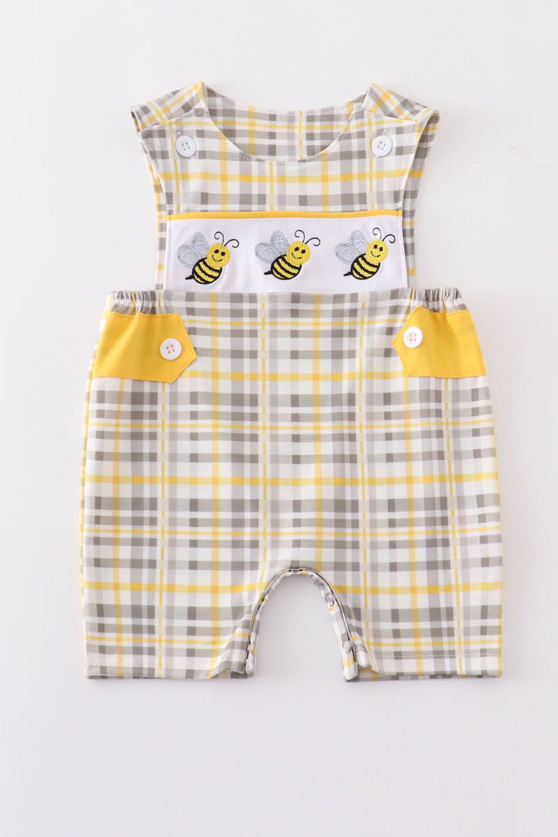 Floral print bee embroidery plaid boy jonjon - Carbone's Marketplace