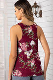 Floral Scoop Neck Tank Top - Carbone's Marketplace