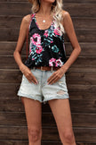 Floral Scoop Neck Tank Top - Carbone's Marketplace