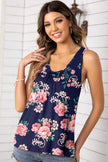 Floral Scoop Neck Tank Top - Carbone's Marketplace