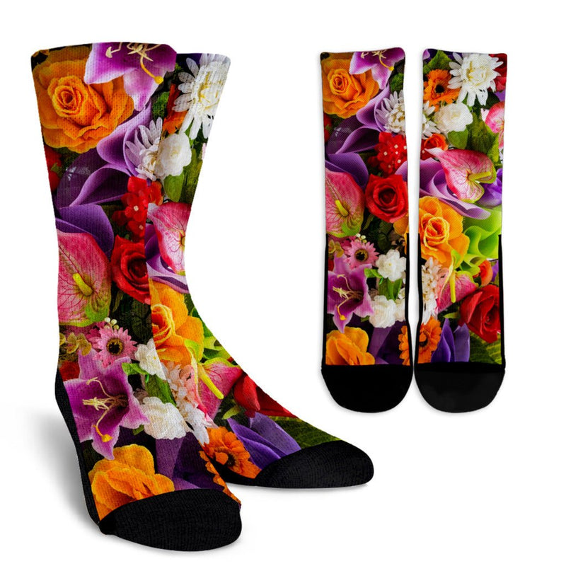 Flower Crew Socks - Carbone&