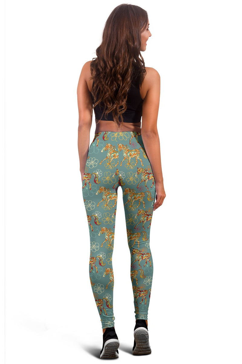 Flower Horse Leggings - Carbone&