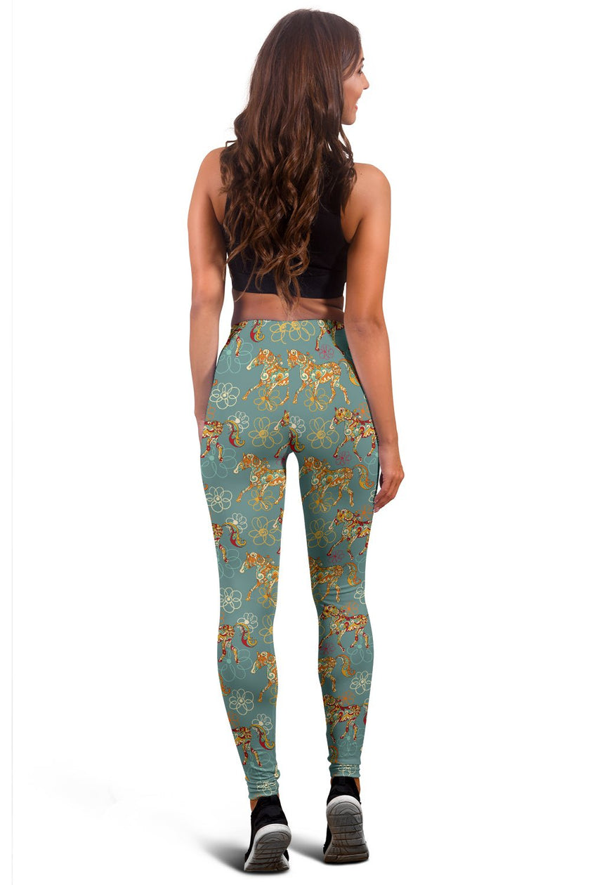 Flower Horse Leggings - Carbone's Marketplace