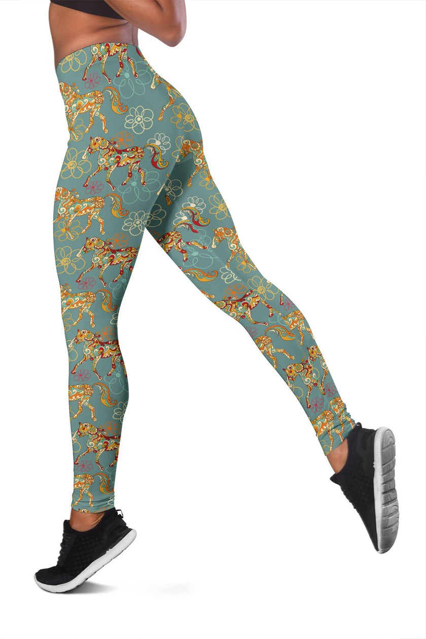 Flower Horse Leggings - Carbone's Marketplace