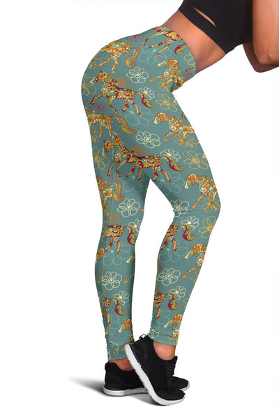 Flower Horse Leggings - Carbone's Marketplace