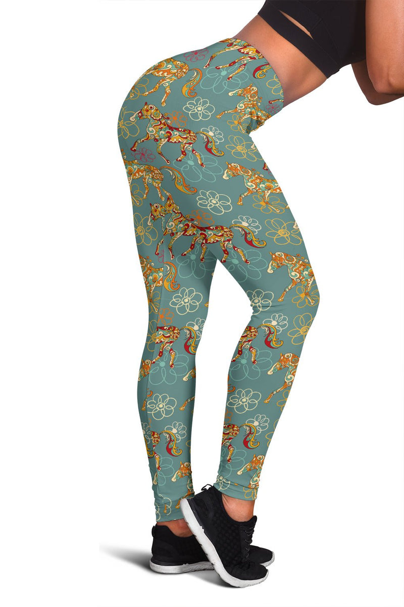 Flower Horse Leggings - Carbone&