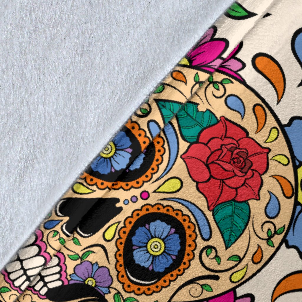 Flower Sugar Skull Throw Blanket - Carbone's Marketplace