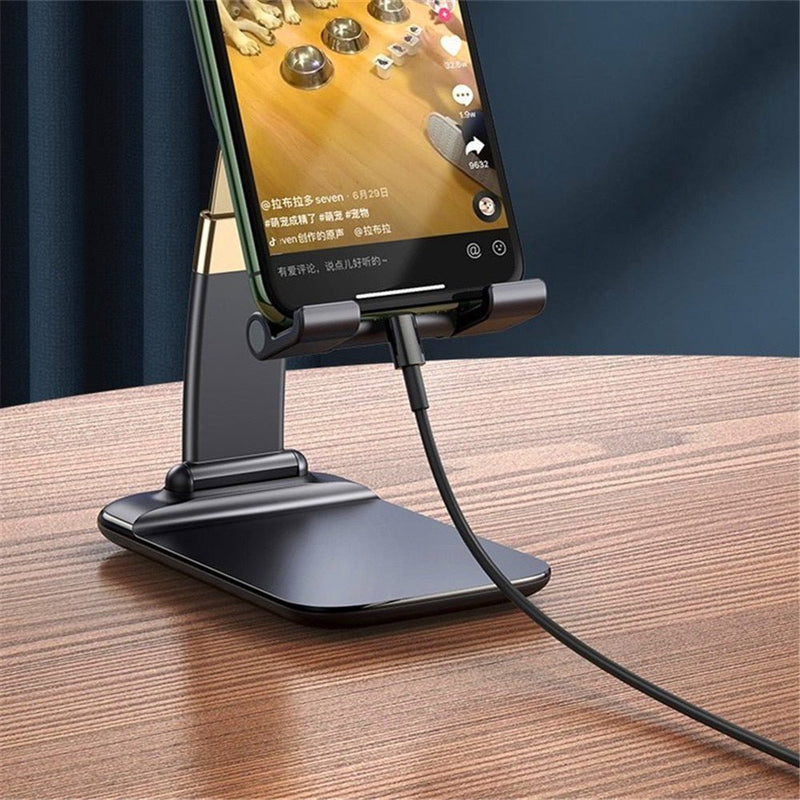 Foldable Metal Desktop Mobile Phone Stand For iPad iPhone 13 X Smartphone Support Tablet Desk Cell Phone Portable Holder Bracket - Carbone&