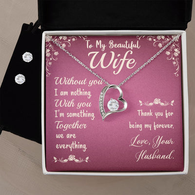 Forever Love Necklace & Earring Set for Wife - Carbone's Marketplace