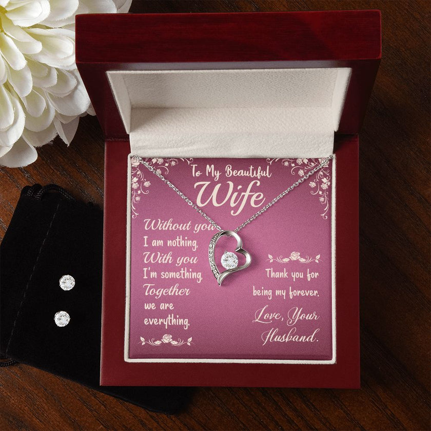 Forever Love Necklace & Earring Set for Wife - Carbone's Marketplace