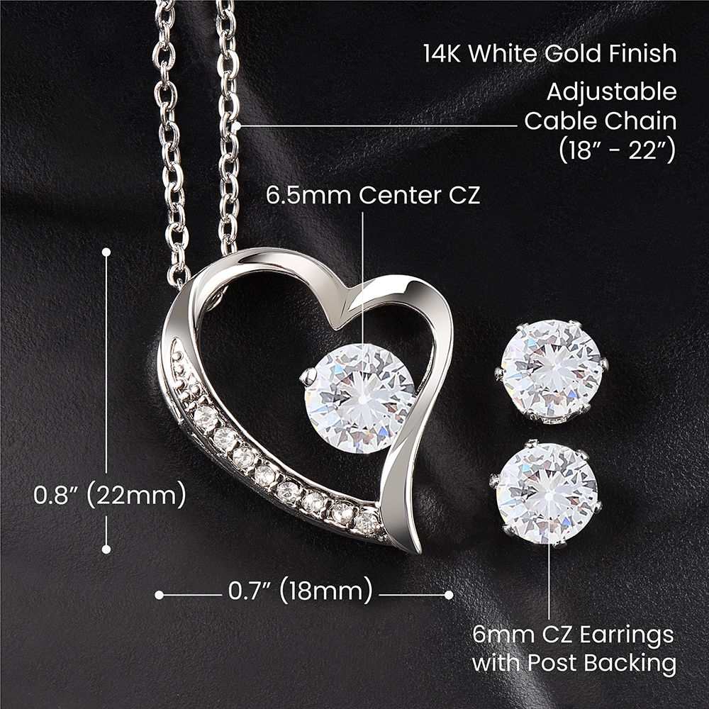 Forever Love Necklace & Earring Set for Wife - Carbone's Marketplace