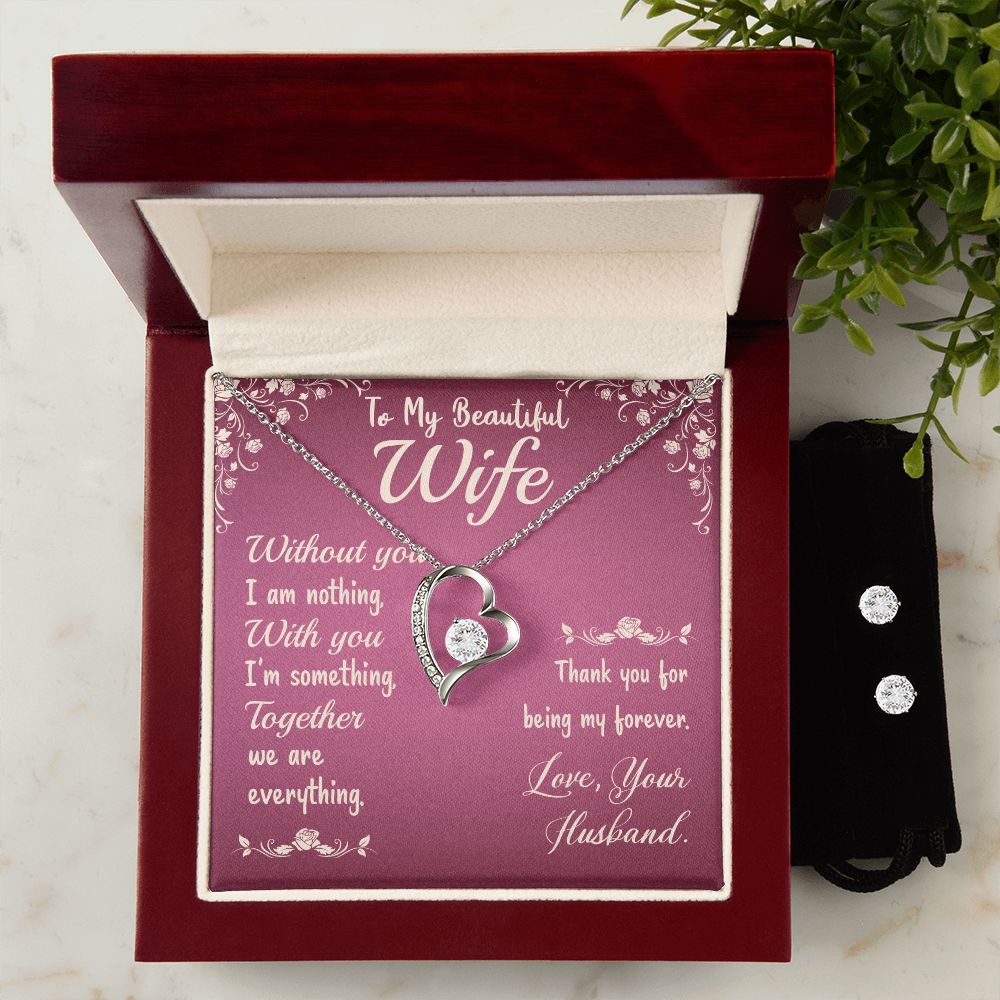 Forever Love Necklace & Earring Set for Wife - Carbone's Marketplace