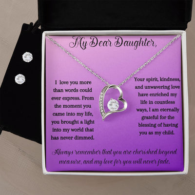 Forever Love Necklace & Earring Set from Mom to Daughter - Carbone's Marketplace