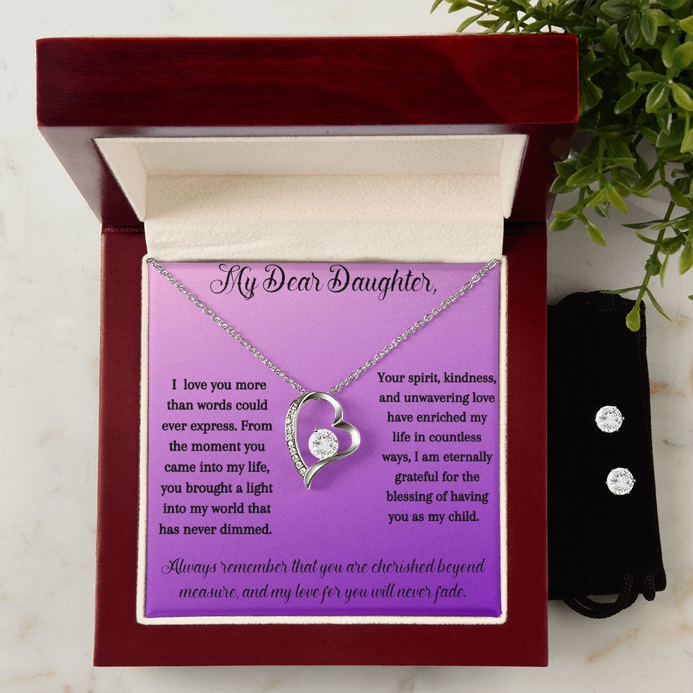 Forever Love Necklace & Earring Set from Mom to Daughter - Carbone's Marketplace