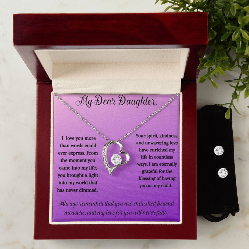 Forever Love Necklace & Earring Set from Mom to Daughter - Carbone's Marketplace