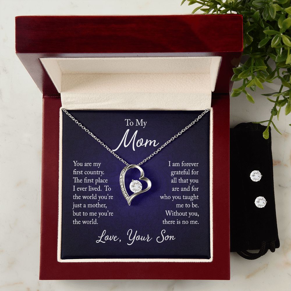 Forever Love Necklace & Earring Set (To Mom from Son) - Carbone's Marketplace