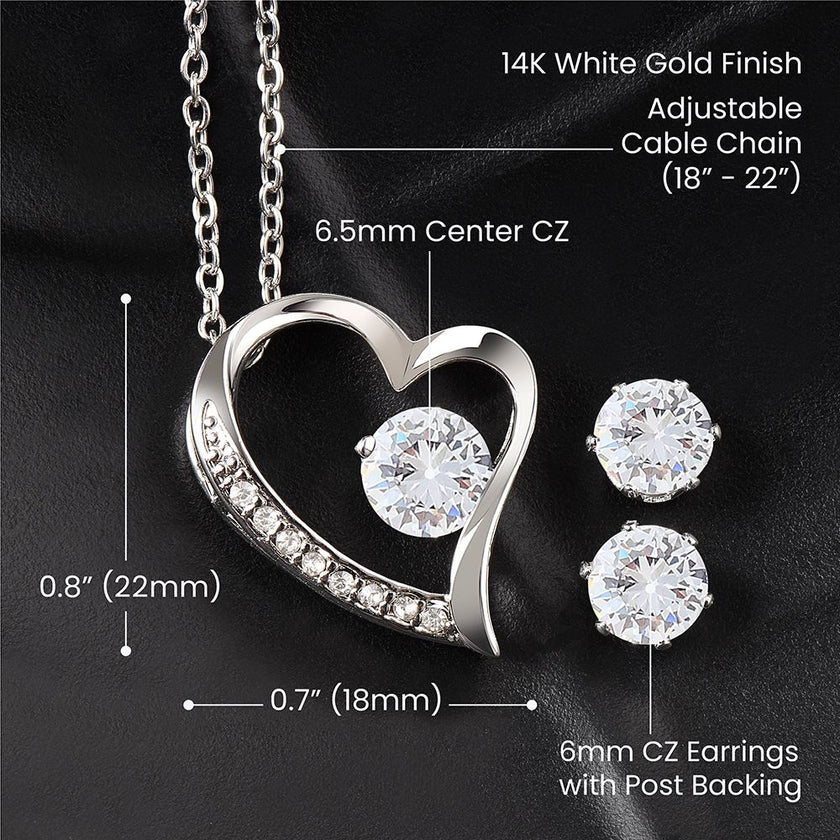 Forever Love Necklace & Earring Set (To Mom from Son) - Carbone's Marketplace