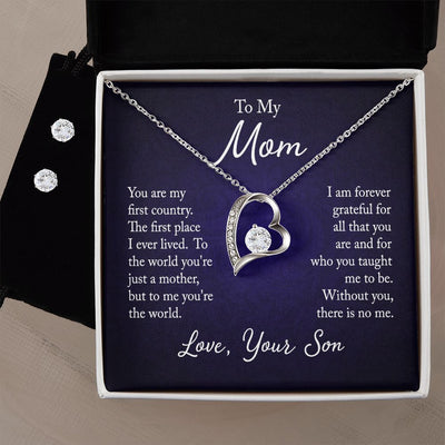 Forever Love Necklace & Earring Set (To Mom from Son) - Carbone's Marketplace