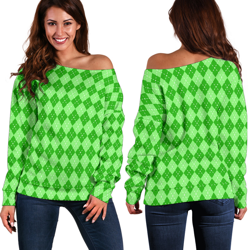 St Patricks Day Off Shoulder Sweater