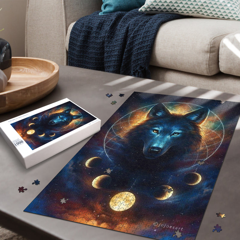 Wolf Moon Phase Jigsaw Puzzle- Carbone&