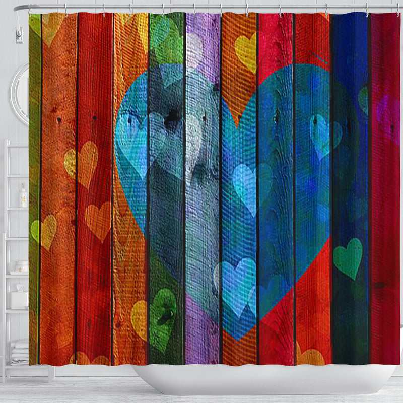 Wooden Hearts ~ Shower Curtain