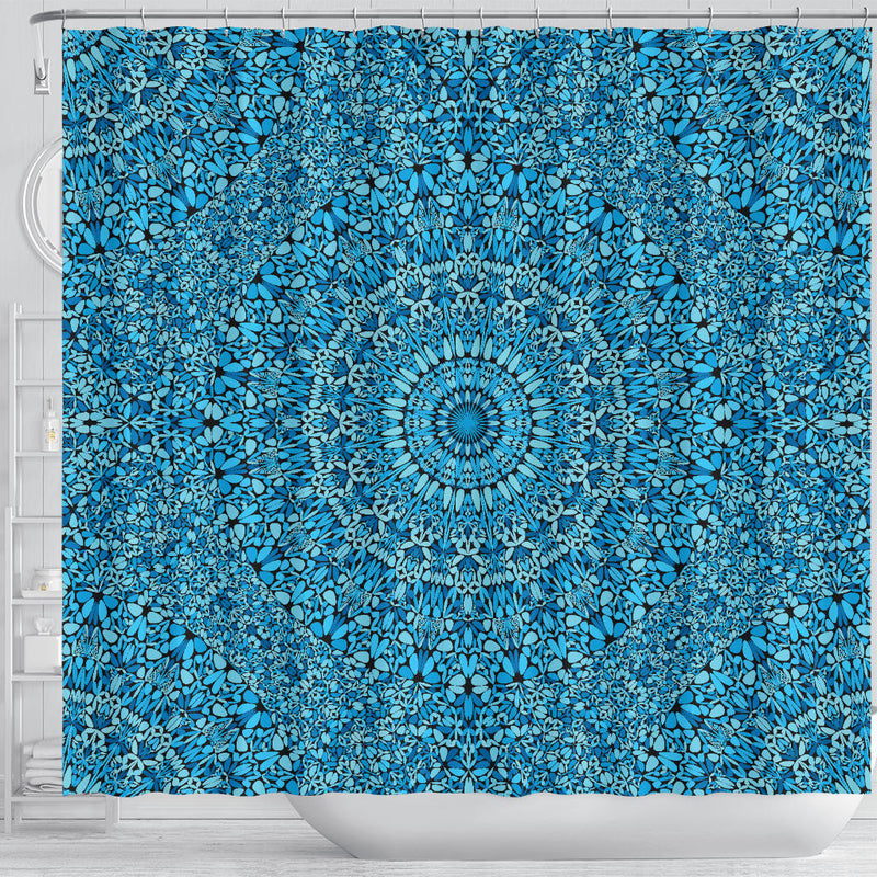 Sky Blue Mandala Shower Curtain