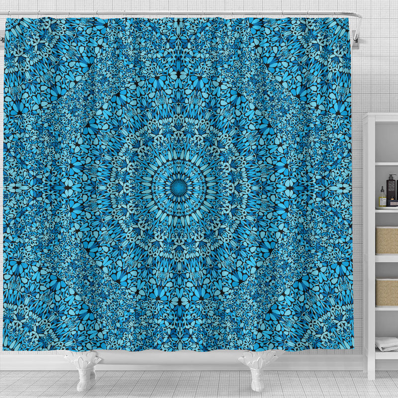 Sky Blue Mandala Shower Curtain