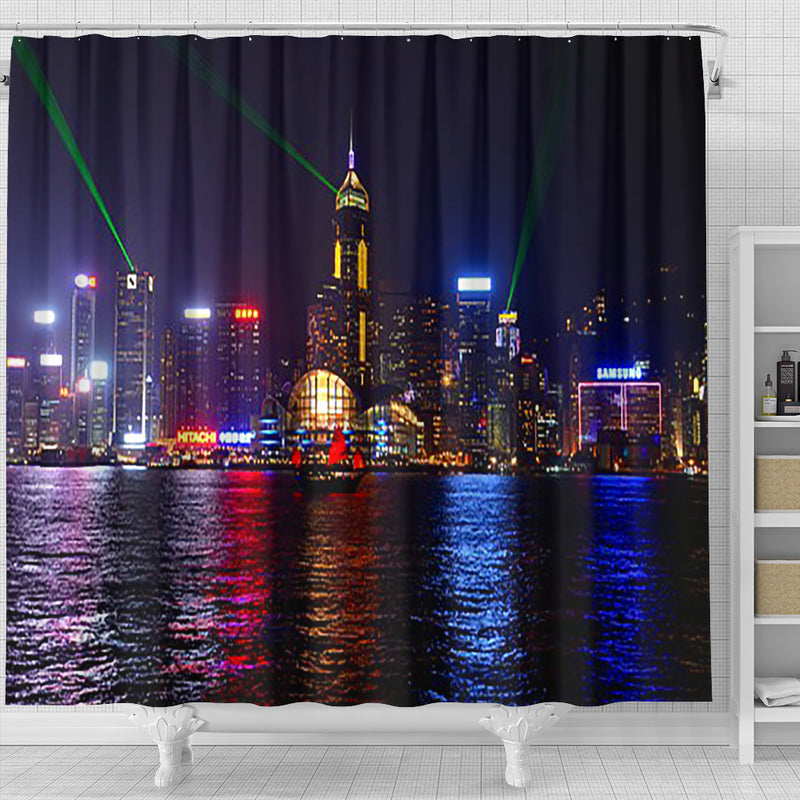 Shower Curtain ~ Hong Kong At Night