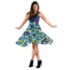 Funky Patterns in Blues 2Tone - Women's Midi Dress - Carbone's Marketplace