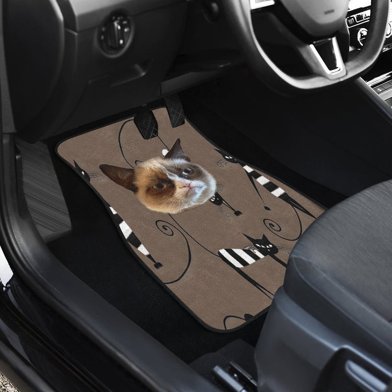 Funny cat face Car Floor Mat - Carbone&