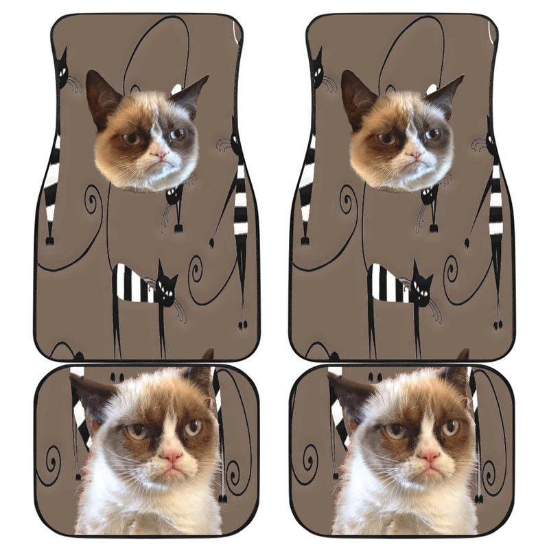 Funny cat face Car Floor Mat - Carbone&