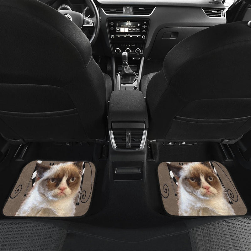 Funny cat face Car Floor Mat - Carbone&