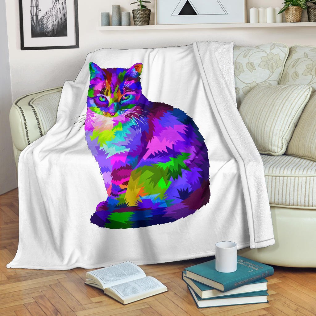 Gatto e Bianco - Coperta in Pile - Carbone's Marketplace