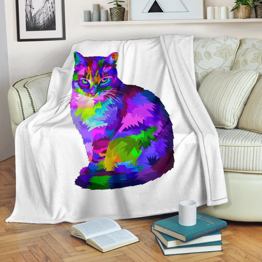 Gatto e Bianco - Coperta in Pile - Carbone's Marketplace