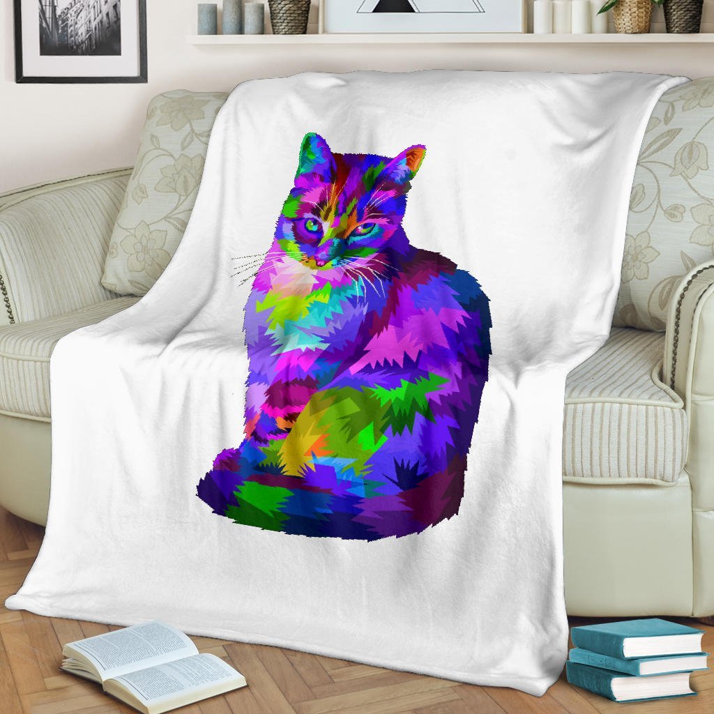 Gatto e Bianco - Coperta in Pile - Carbone's Marketplace