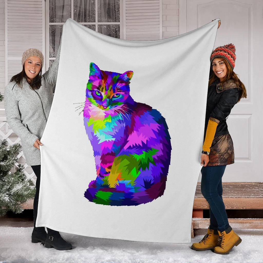 Gatto e Bianco - Coperta in Pile - Carbone's Marketplace