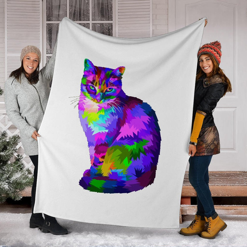 Gatto e Bianco - Coperta in Pile - Carbone's Marketplace