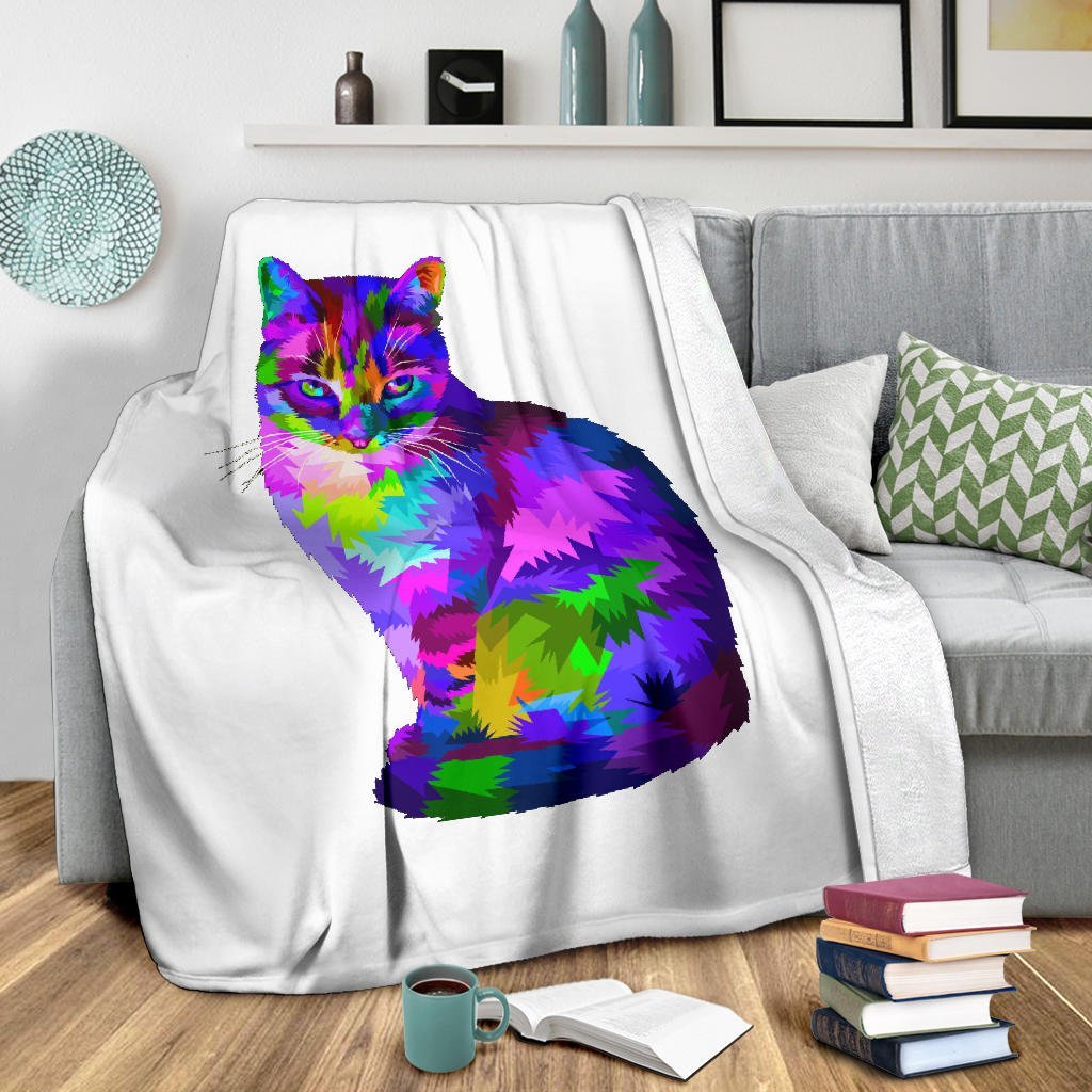 Gatto e Bianco - Coperta in Pile - Carbone's Marketplace